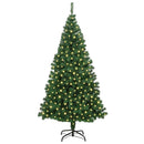 vidaXL Mű karácsonyfa 300 LED-del Zöld 180 cm PVC és Acél és Műanyag