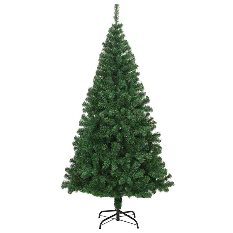 vidaXL Mű karácsonyfa 300 LED-del Zöld 180 cm PVC és Acél és Műanyag