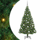 vidaXL Mű karácsonyfa 300 LED-del Zöld 180 cm PVC és Acél és Műanyag