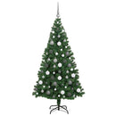 vidaXL Mű karácsonyfa 300 LED-del Zöld 180 cm PVC és Acél és Műanyag