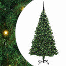 vidaXL Mű karácsonyfa 300 LED-del Zöld 180 cm PVC és Acél és Műanyag