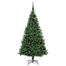 vidaXL Mű karácsonyfa 300 LED-del Zöld 180 cm PVC és Acél és Műanyag