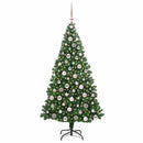 vidaXL Mű karácsonyfa 300 LED-del Zöld 180 cm PVC és Acél és Műanyag