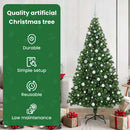 vidaXL Mű karácsonyfa 300 LED-del Zöld 180 cm PVC és Acél és Műanyag