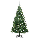 vidaXL Mű karácsonyfa 300 LED-del Zöld 180 cm PVC és Acél és Műanyag