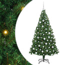vidaXL Mű karácsonyfa 300 LED-del Zöld 180 cm PVC és Acél és Műanyag