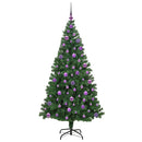 vidaXL Mű karácsonyfa 300 LED-del Zöld 180 cm PVC és Acél és Műanyag