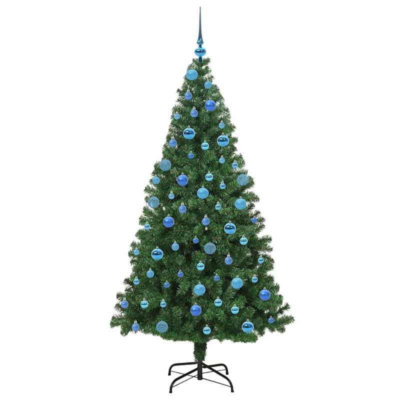 vidaXL Mű karácsonyfa 300 LED-del Zöld 180 cm PVC és Acél és Műanyag