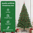 vidaXL Mű karácsonyfa 300 LED-del Zöld 210 cm PVC és Acél és Műanyag