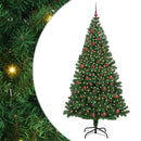 vidaXL Mű karácsonyfa 300 LED-del Zöld 210 cm PVC és Acél és Műanyag