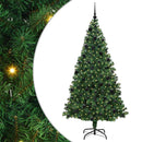 vidaXL Mű karácsonyfa 300 LED-del Zöld 210 cm PVC és Acél és Műanyag