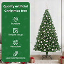 vidaXL Mű karácsonyfa 300 LED-del Zöld 210 cm PVC és Acél és Műanyag