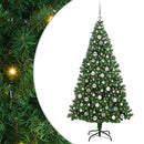 vidaXL Mű karácsonyfa 300 LED-del Zöld 210 cm PVC és Acél és Műanyag