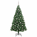 vidaXL Mű karácsonyfa 300 LED-del Zöld 210 cm PVC és Acél és Műanyag