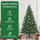 vidaXL Mű karácsonyfa 300 LED-del Zöld 210 cm PVC és Acél és Műanyag