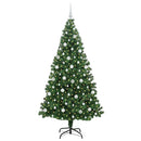 vidaXL Mű karácsonyfa 300 LED-del Zöld 210 cm PVC és Acél és Műanyag