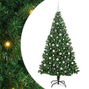 vidaXL Mű karácsonyfa 300 LED-del Zöld 210 cm PVC és Acél és Műanyag