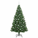 vidaXL Mű karácsonyfa 300 LED-del Zöld 210 cm PVC és Acél és Műanyag