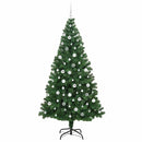 vidaXL Mű karácsonyfa 300 LED-del Zöld 210 cm PVC és Acél és Műanyag