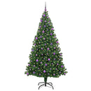 vidaXL Mű karácsonyfa 300 LED-del Zöld 210 cm PVC és Acél és Műanyag