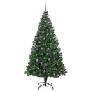 vidaXL Mű karácsonyfa 300 LED-del Zöld 210 cm PVC és Acél és Műanyag