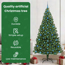 vidaXL Mű karácsonyfa 300 LED-del Zöld 210 cm PVC és Acél és Műanyag