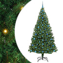 vidaXL Mű karácsonyfa 300 LED-del Zöld 210 cm PVC és Acél és Műanyag