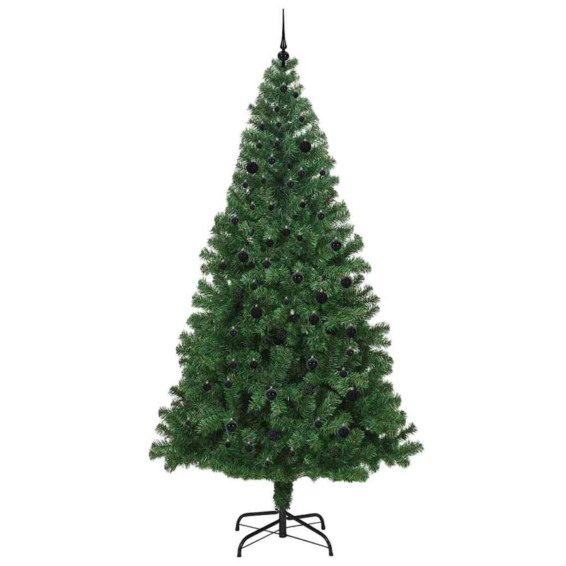vidaXL Mű karácsonyfa 300 LED-del Zöld 240 cm PVC és Acél és Műanyag