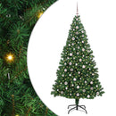 vidaXL Mű karácsonyfa 300 LED-del Zöld 240 cm PVC és Acél és Műanyag