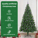 vidaXL Mű karácsonyfa 300 LED-del Zöld 240 cm PVC és Acél és Műanyag