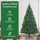 vidaXL Mű karácsonyfa 300 LED-del Zöld 240 cm PVC és Acél és Műanyag
