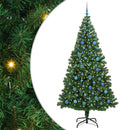 vidaXL Mű karácsonyfa 300 LED-del Zöld 240 cm PVC és Acél és Műanyag