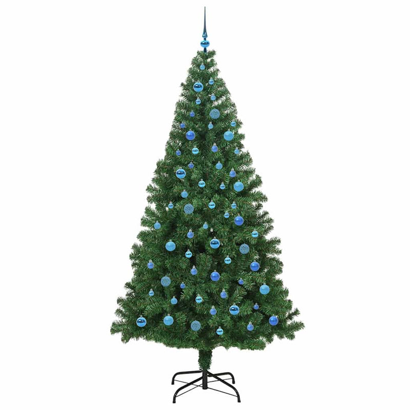 vidaXL Mű karácsonyfa 300 LED-del Zöld 240 cm PVC és Acél és Műanyag