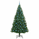 vidaXL Mű karácsonyfa 300 LED-del Zöld 240 cm PVC és Acél és Műanyag