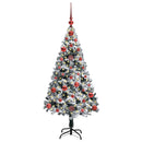 vidaXL Mű karácsonyfa 150 LED-del Zöld 120 cm PVC és Acél és Műanyag