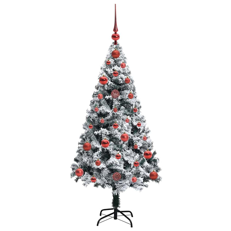 vidaXL Mű karácsonyfa 150 LED-del Zöld 120 cm PVC és Acél és Műanyag