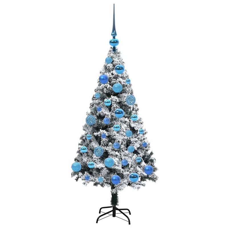 vidaXL Mű karácsonyfa 150 LED-del Zöld 120 cm PVC és Acél és Műanyag