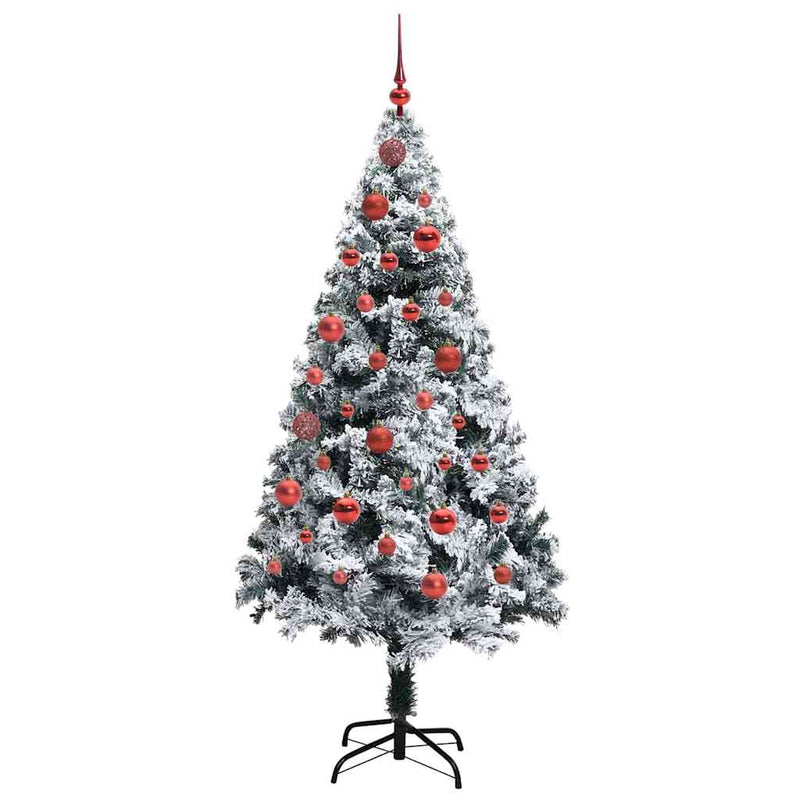 vidaXL Mű karácsonyfa 150 LED-del Zöld 150 cm PVC és Acél és Műanyag
