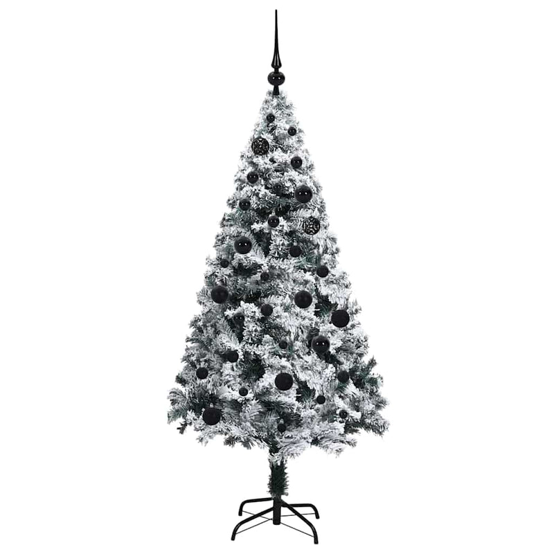 vidaXL Mű karácsonyfa 150 LED-del Zöld 150 cm PVC és Acél és Műanyag