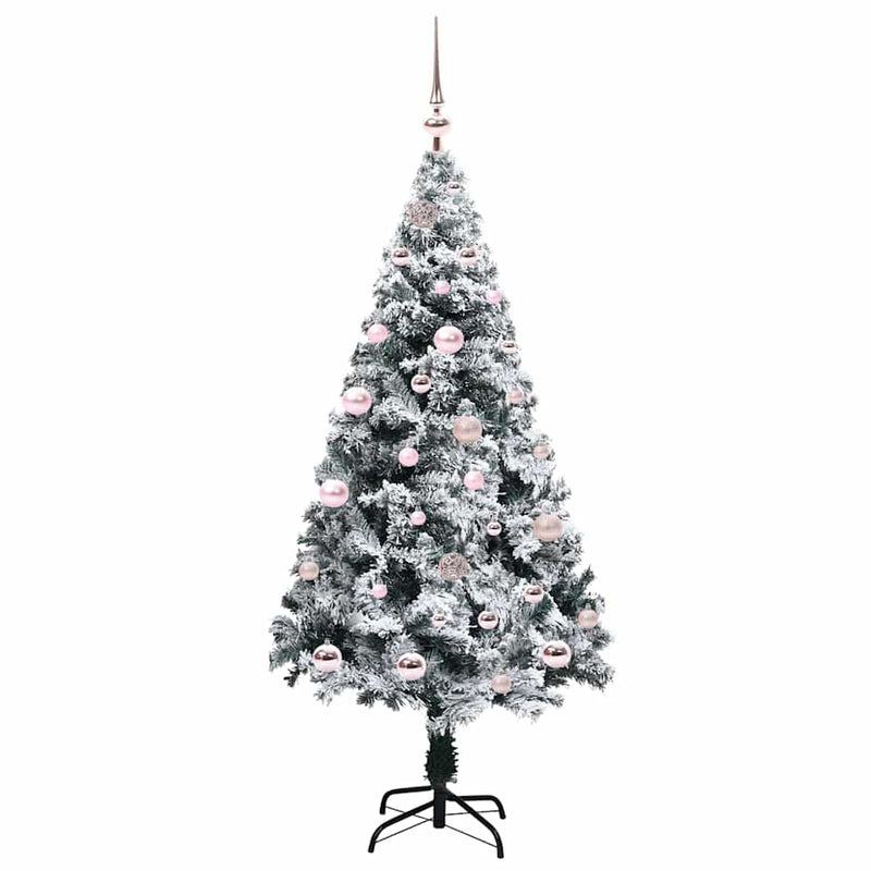 vidaXL Mű karácsonyfa 150 LED-del Zöld 150 cm PVC és Acél és Műanyag