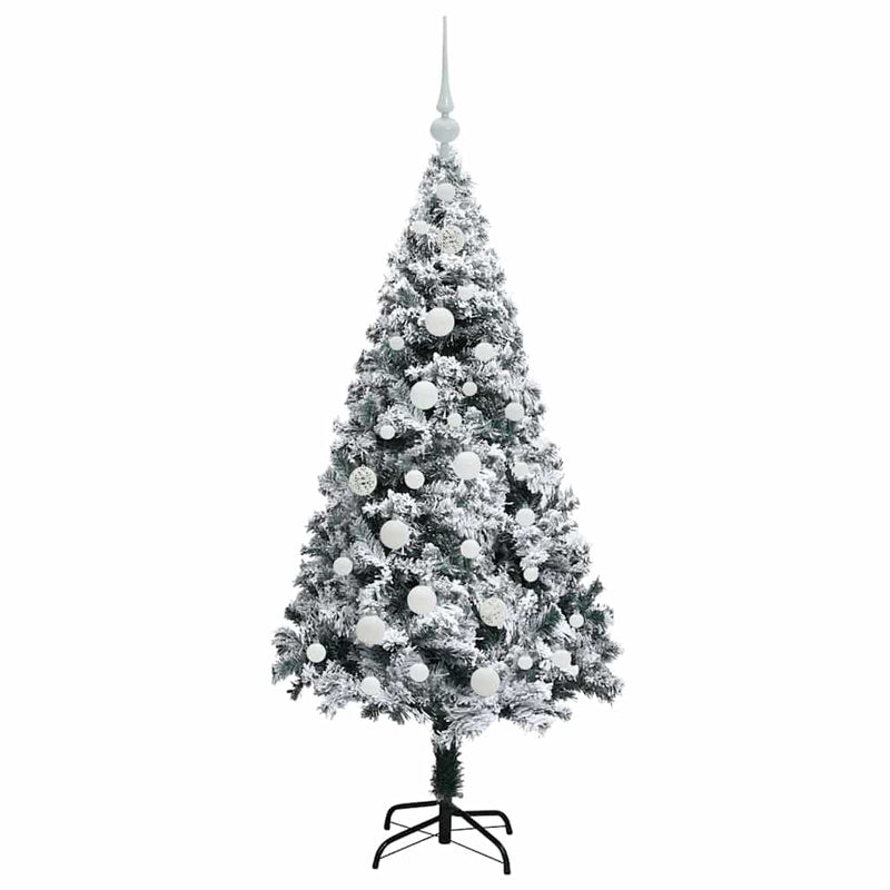 vidaXL Mű karácsonyfa 150 LED-del Zöld 150 cm PVC és Acél és Műanyag