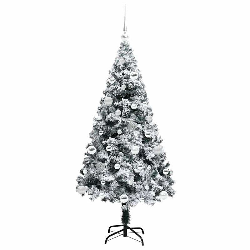 vidaXL Mű karácsonyfa 150 LED-del Zöld 150 cm PVC és Acél és Műanyag