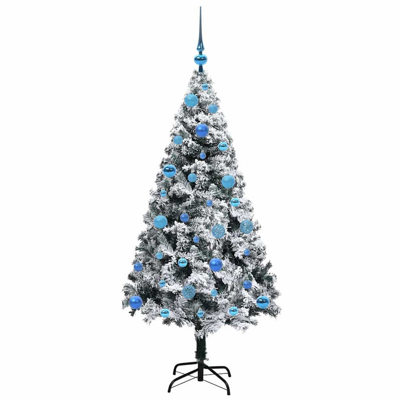 vidaXL Mű karácsonyfa 150 LED-del Zöld 150 cm PVC és Acél és Műanyag