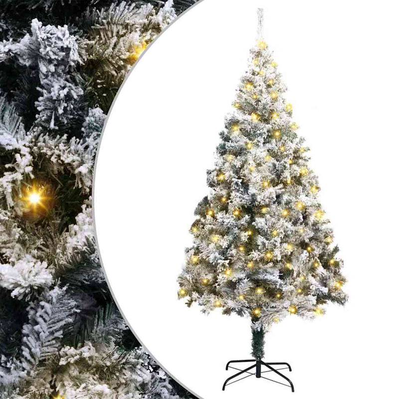 vidaXL Mű karácsonyfa 300 LED-del Zöld 180 cm PVC és Acél és Műanyag
