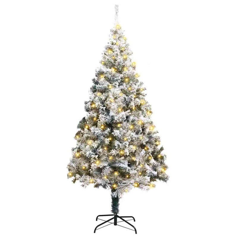 vidaXL Mű karácsonyfa 300 LED-del Zöld 180 cm PVC és Acél és Műanyag