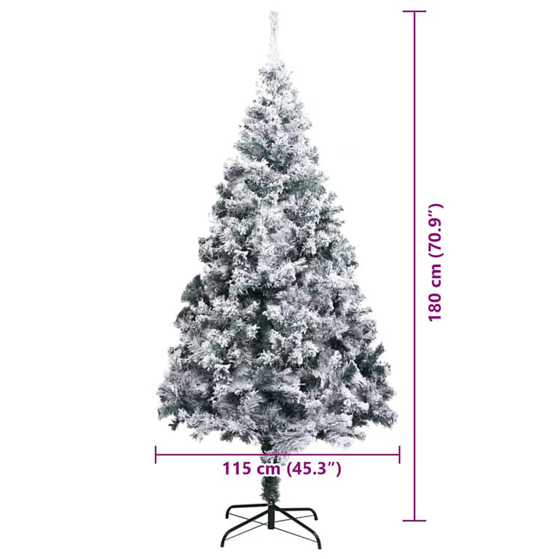 vidaXL Mű karácsonyfa 300 LED-del Zöld 180 cm PVC és Acél és Műanyag
