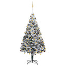 vidaXL Mű karácsonyfa 300 LED-del Fehér 180 cm PVC és Acél és Műanyag