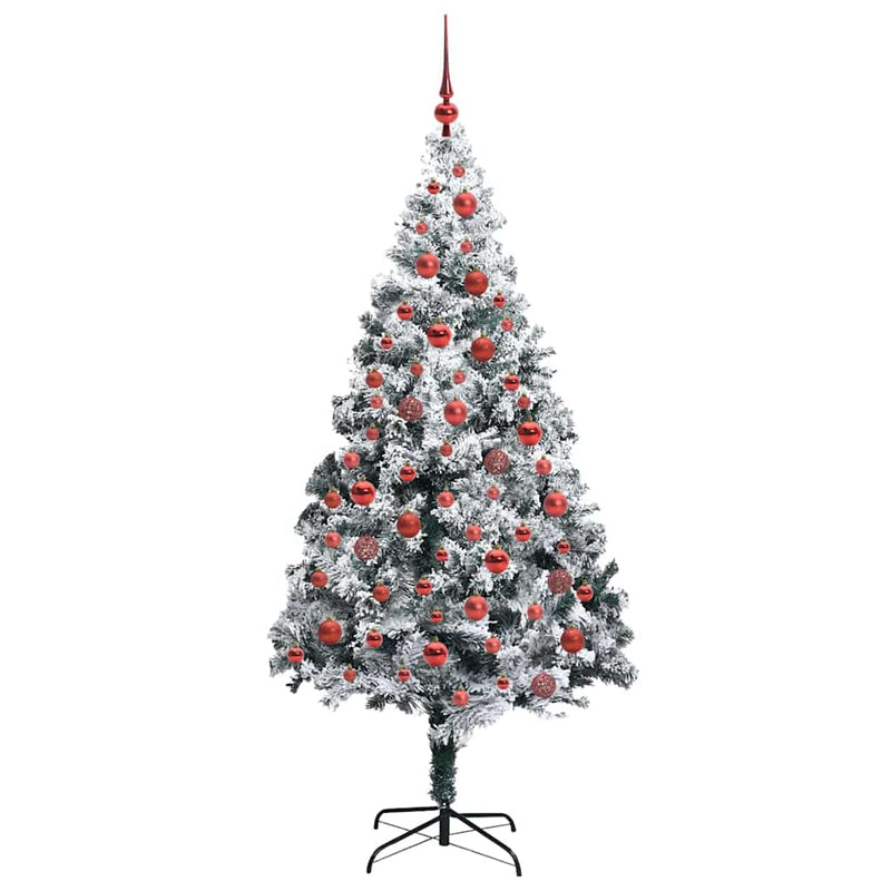 vidaXL Mű karácsonyfa 300 LED-del Zöld 180 cm PVC és Acél és Műanyag