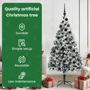 vidaXL Mű karácsonyfa 300 LED-del Fehér 180 cm PVC és Acél és Műanyag