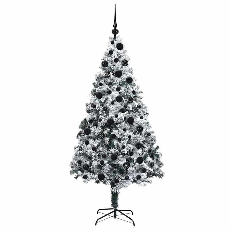 vidaXL Mű karácsonyfa 300 LED-del Zöld 180 cm PVC és Acél és Műanyag